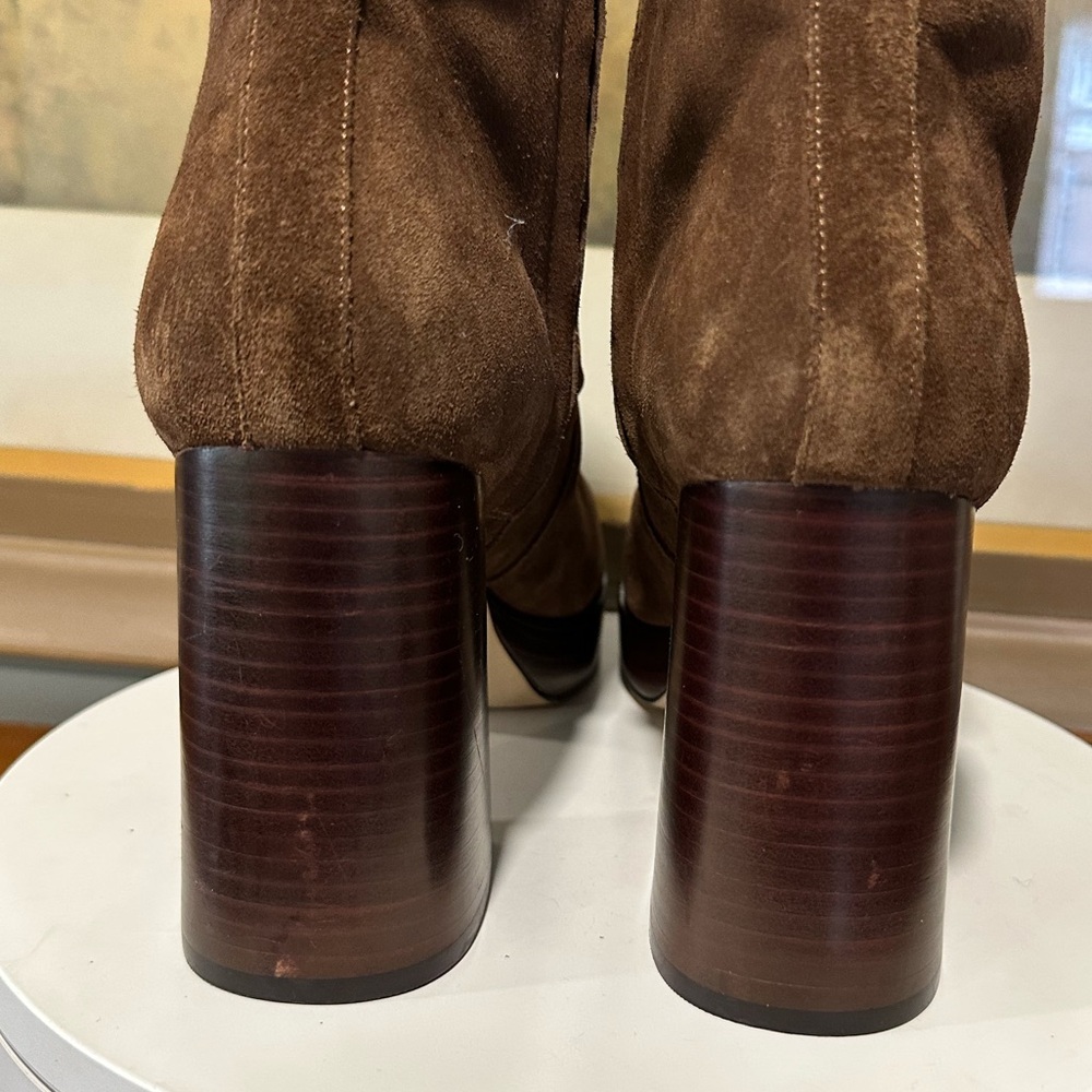 🌸MARC FISHER🌸 Marysa Block Heel Platform Bootie In Brown Size: 11M - Picture 13 of 15